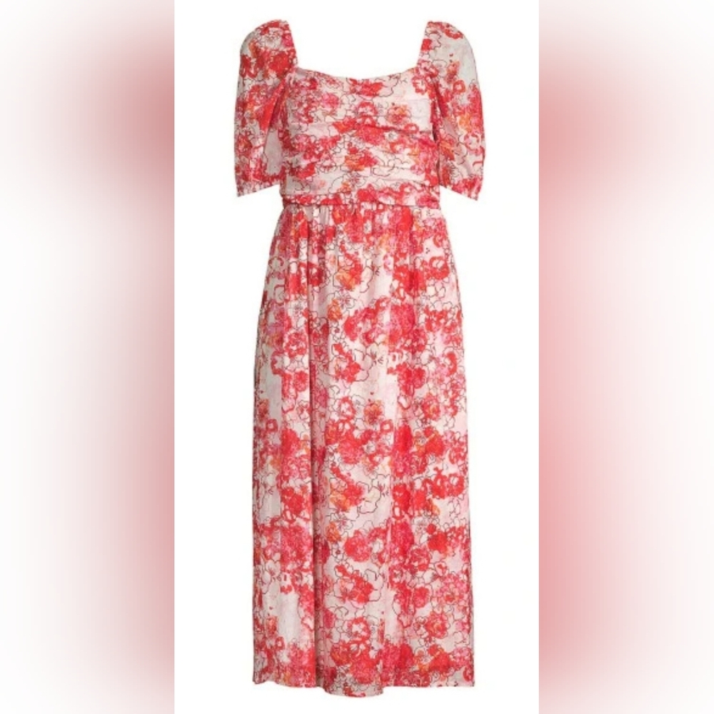 Ro's Garden Harbin floral midi dress size xl